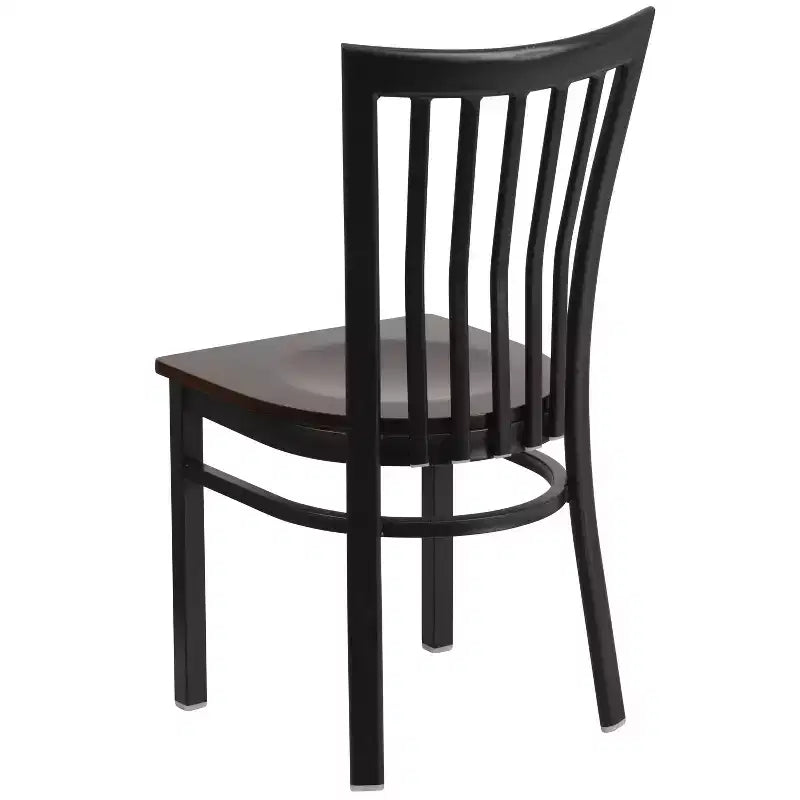 Chaise de restaurant en métal noir Flash Furniture avec dossier School House