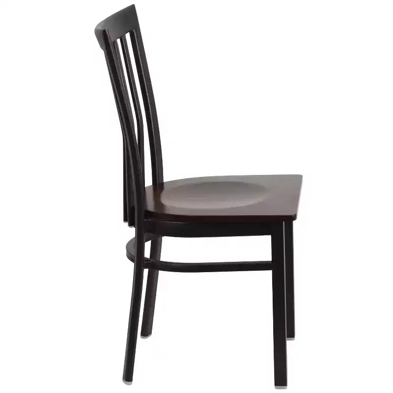 Chaise de restaurant en métal noir Flash Furniture avec dossier School House