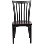 Chaise de restaurant en métal noir Flash Furniture avec dossier School House