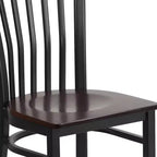 Chaise de restaurant en métal noir Flash Furniture avec dossier School House
