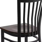 Chaise de restaurant en métal noir Flash Furniture avec dossier School House