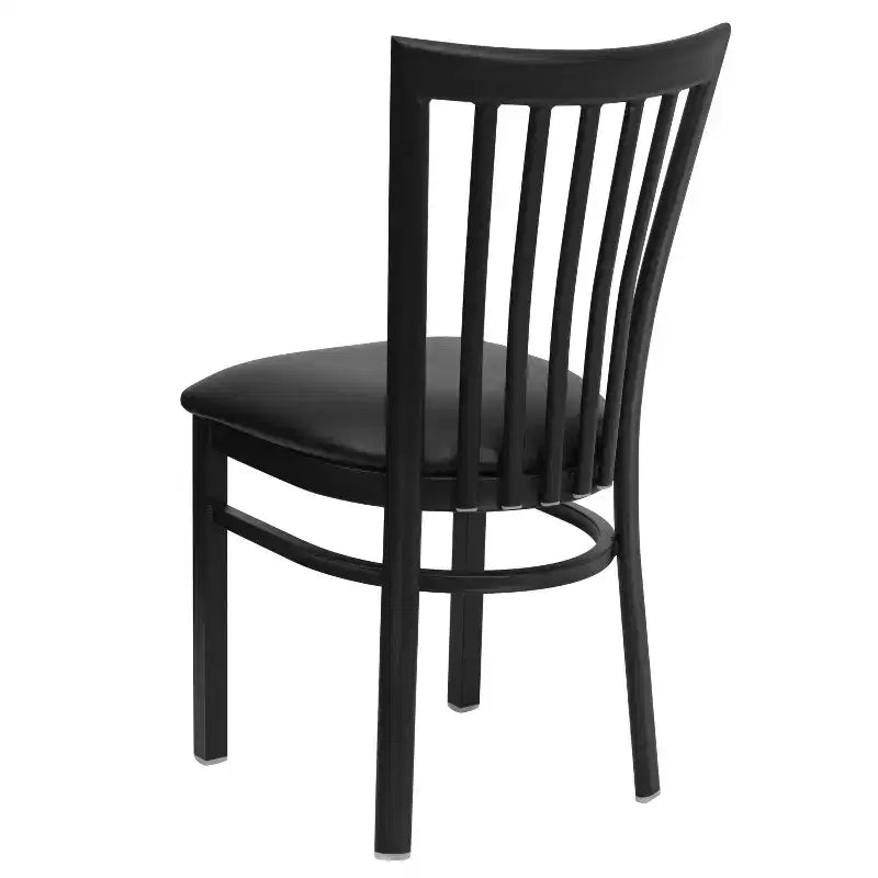 Chaise de restaurant en métal noir Flash Furniture avec dossier School House