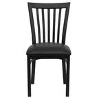 Chaise de restaurant en métal noir Flash Furniture avec dossier School House