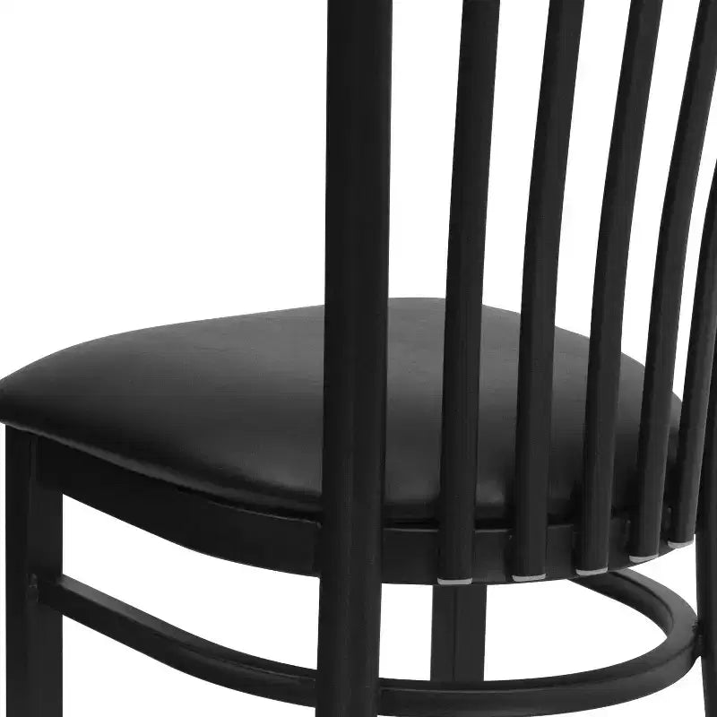 Chaise de restaurant en métal noir Flash Furniture avec dossier School House