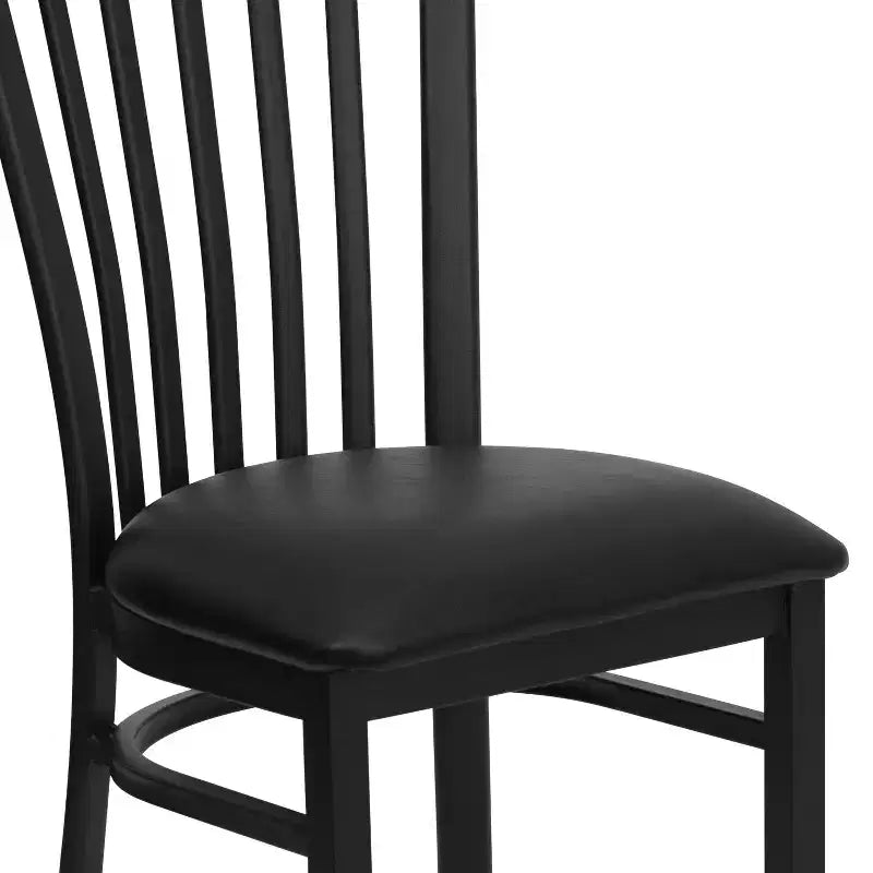 Chaise de restaurant en métal noir Flash Furniture avec dossier School House