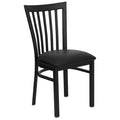 Chaise de restaurant en métal noir Flash Furniture avec dossier School House