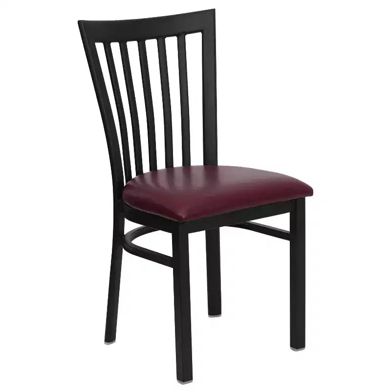 Chaise de restaurant en métal noir Flash Furniture avec dossier School House