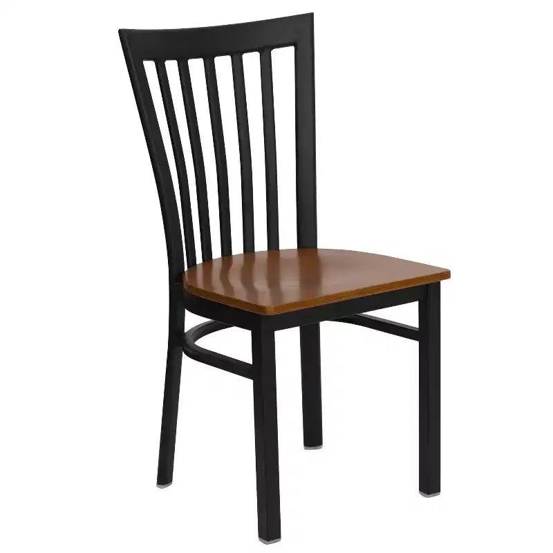 Chaise de restaurant en métal noir Flash Furniture avec dossier School House