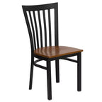 Chaise de restaurant en métal noir Flash Furniture avec dossier School House