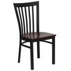 Chaise de restaurant en métal noir Flash Furniture avec dossier School House