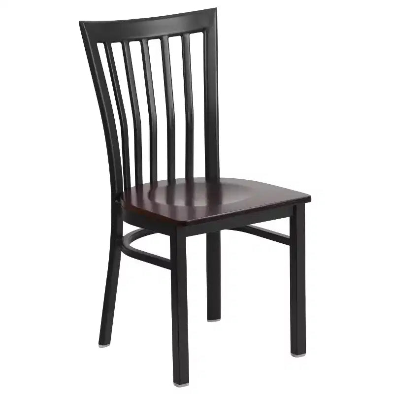 Chaise de restaurant en métal noir Flash Furniture avec dossier School House