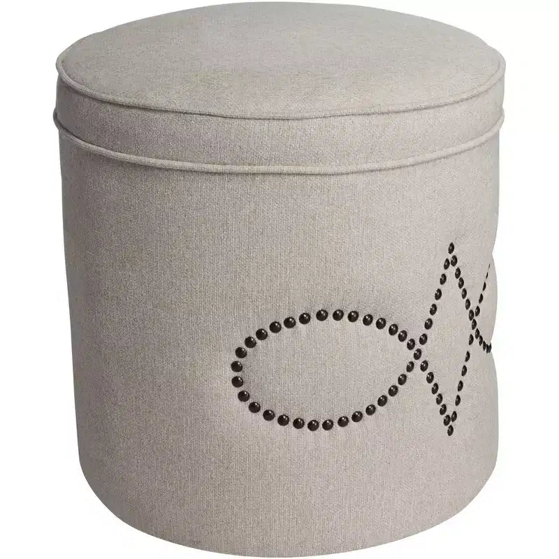 Pouffe rond clou de tapissier Iriza Oatmeal 55 Downing Street