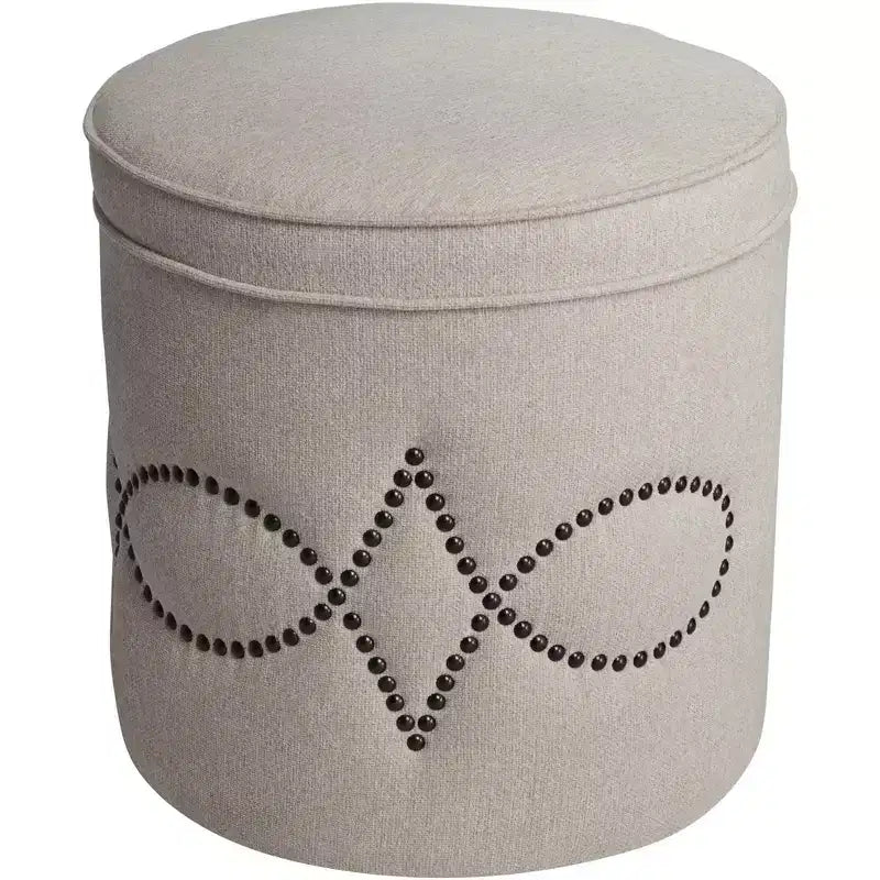 Pouffe rond clou de tapissier Iriza Oatmeal 55 Downing Street