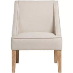 Fauteuil Elm Lane Dixon Ivory en tissu avec accoudoirs incurvés