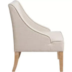 Fauteuil Elm Lane Dixon Ivory en tissu avec accoudoirs incurvés