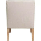 Fauteuil Elm Lane Dixon Ivory en tissu avec accoudoirs incurvés