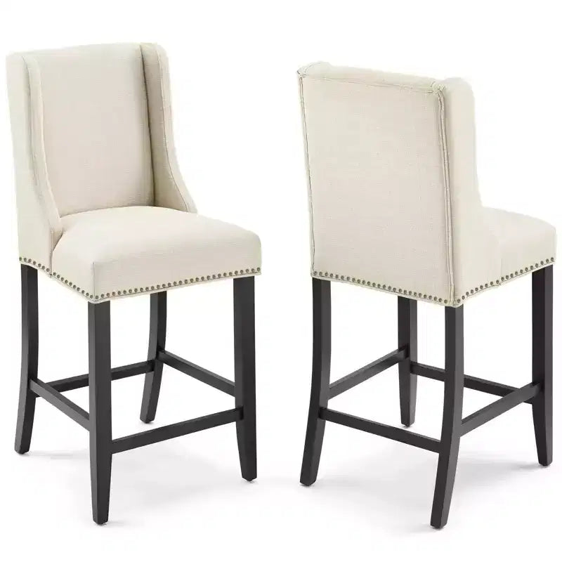 Lot de 2 tabourets de bar rembourrés en tissu Baron (hauteur comptoir) - Modway