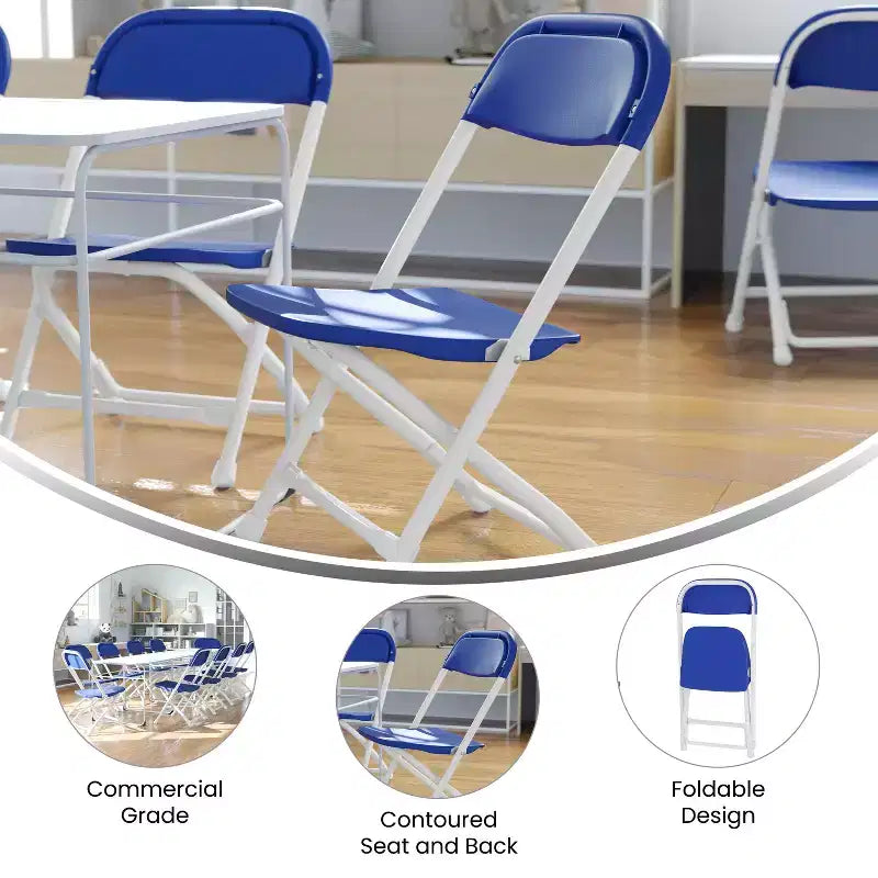 Flash Furniture Lot de 10 chaises pliantes en plastique pour enfants