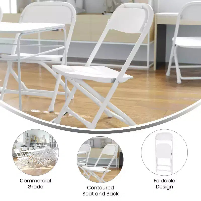Flash Furniture Lot de 10 chaises pliantes en plastique pour enfants