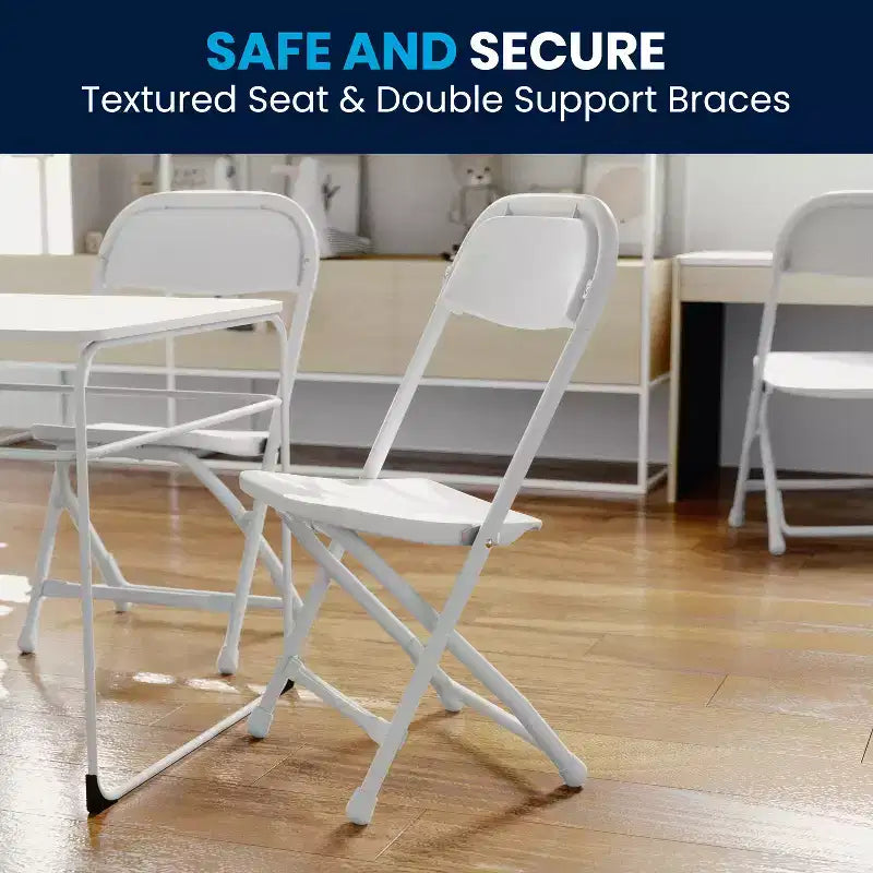 Flash Furniture Lot de 10 chaises pliantes en plastique pour enfants