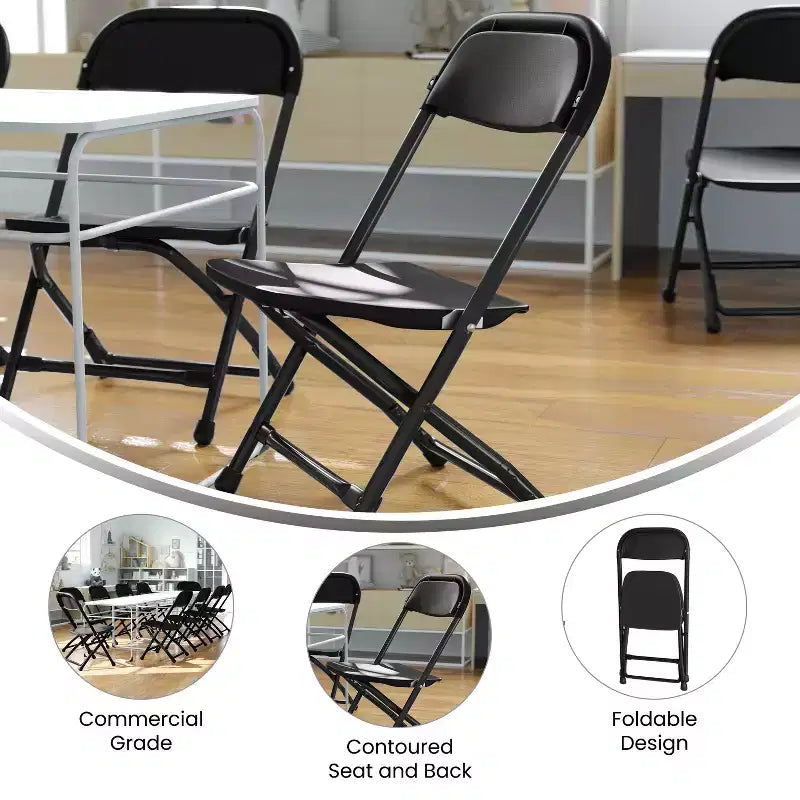Flash Furniture Lot de 10 chaises pliantes en plastique pour enfants