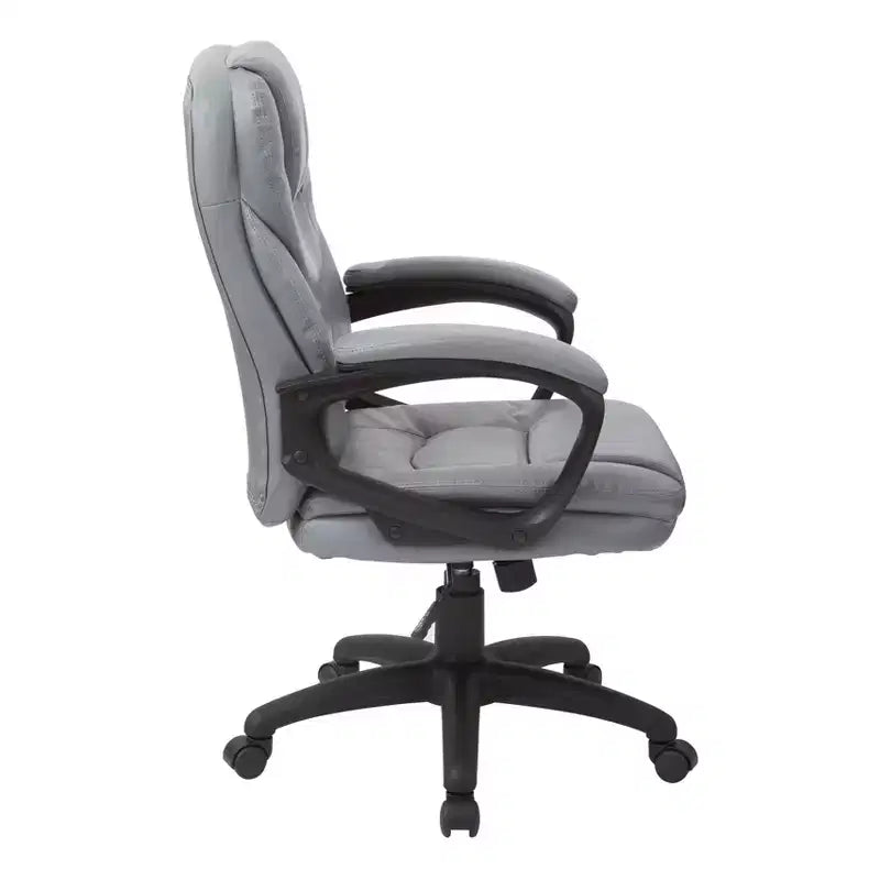 Fauteuil de bureau en similicuir avec accoudoirs rembourrés - OSP Home Furnishings