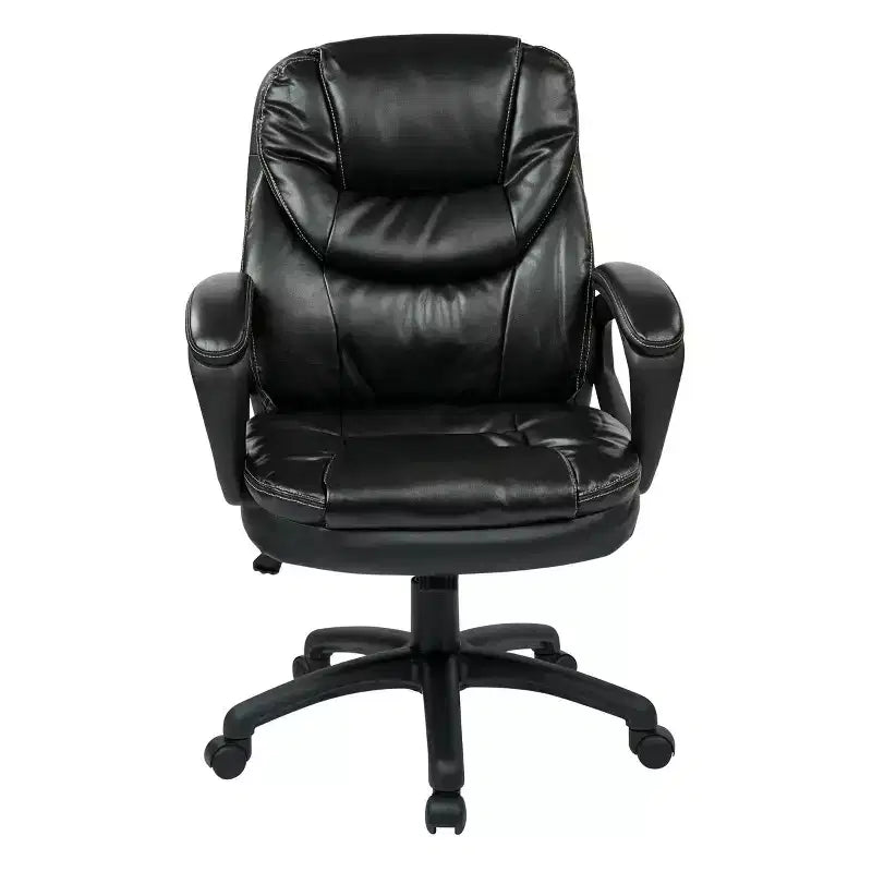 Fauteuil de bureau en similicuir avec accoudoirs rembourrés - OSP Home Furnishings