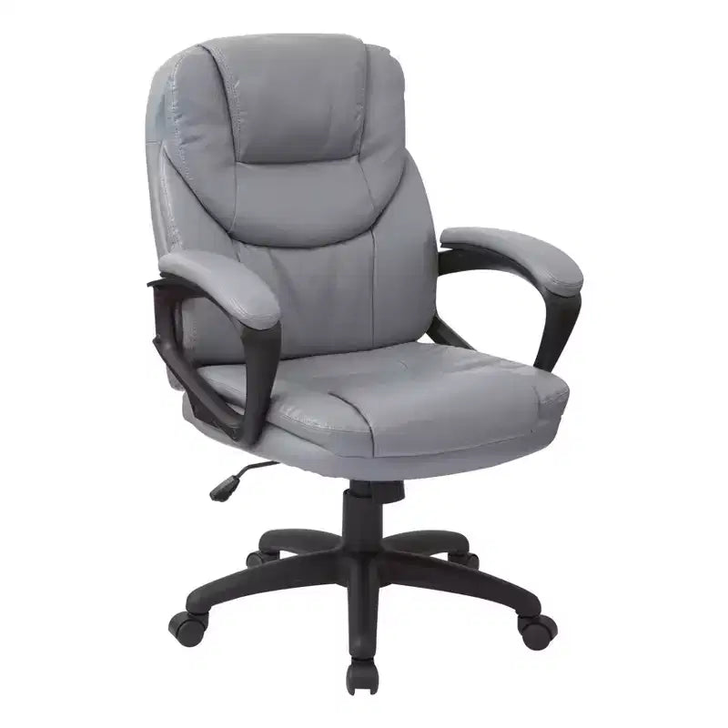 Fauteuil de bureau en similicuir avec accoudoirs rembourrés - OSP Home Furnishings
