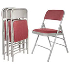 Lot de 4 Chaises Pliantes de Luxe Rembourrées en Tissu à Triple Support - Hampden Furnishings