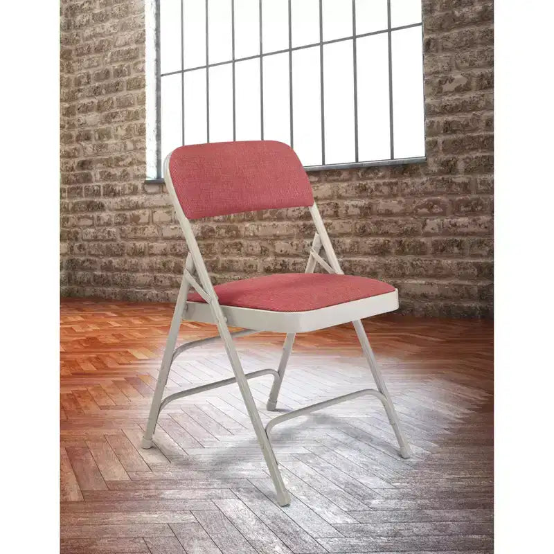 Lot de 4 Chaises Pliantes de Luxe Rembourrées en Tissu à Triple Support - Hampden Furnishings