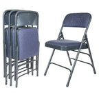 Lot de 4 Chaises Pliantes de Luxe Rembourrées en Tissu à Triple Support - Hampden Furnishings