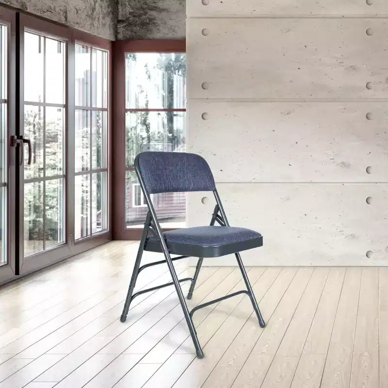 Lot de 4 Chaises Pliantes de Luxe Rembourrées en Tissu à Triple Support - Hampden Furnishings