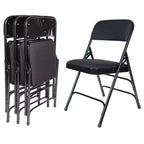 Lot de 4 Chaises Pliantes de Luxe Rembourrées en Tissu à Triple Support - Hampden Furnishings