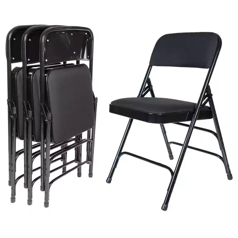 Lot de 4 Chaises Pliantes de Luxe Rembourrées en Tissu à Triple Support - Hampden Furnishings