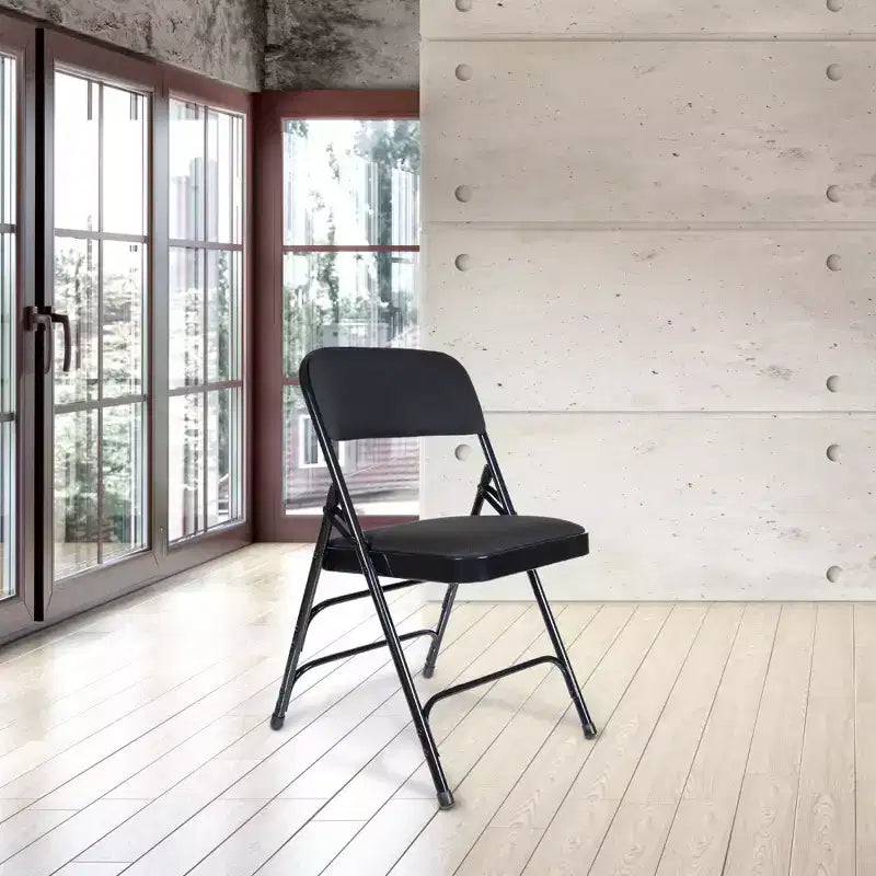Lot de 4 Chaises Pliantes de Luxe Rembourrées en Tissu à Triple Support - Hampden Furnishings
