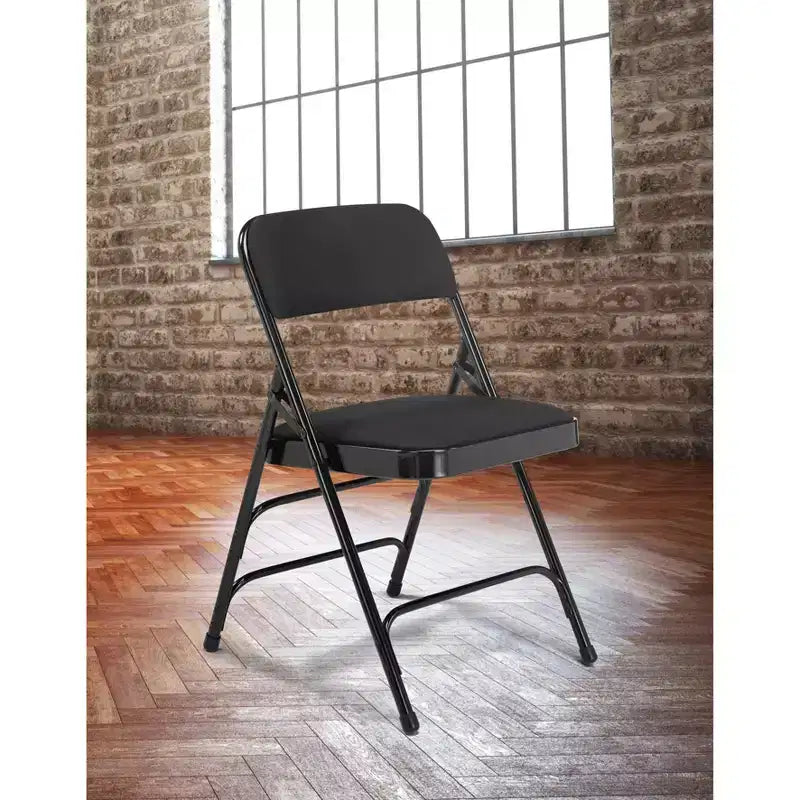 Lot de 4 Chaises Pliantes de Luxe Rembourrées en Tissu à Triple Support - Hampden Furnishings