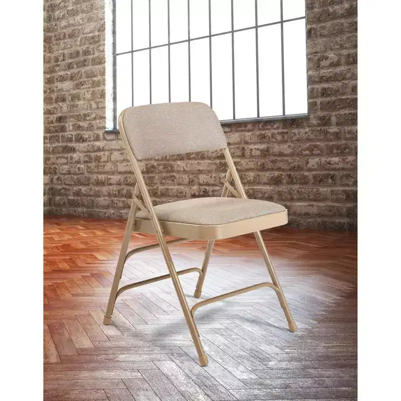 Lot de 4 Chaises Pliantes de Luxe Rembourrées en Tissu à Triple Support - Hampden Furnishings