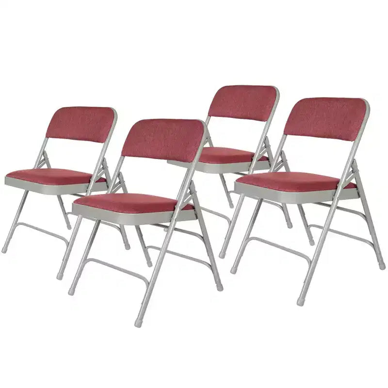 Lot de 4 Chaises Pliantes de Luxe Rembourrées en Tissu à Triple Support - Hampden Furnishings