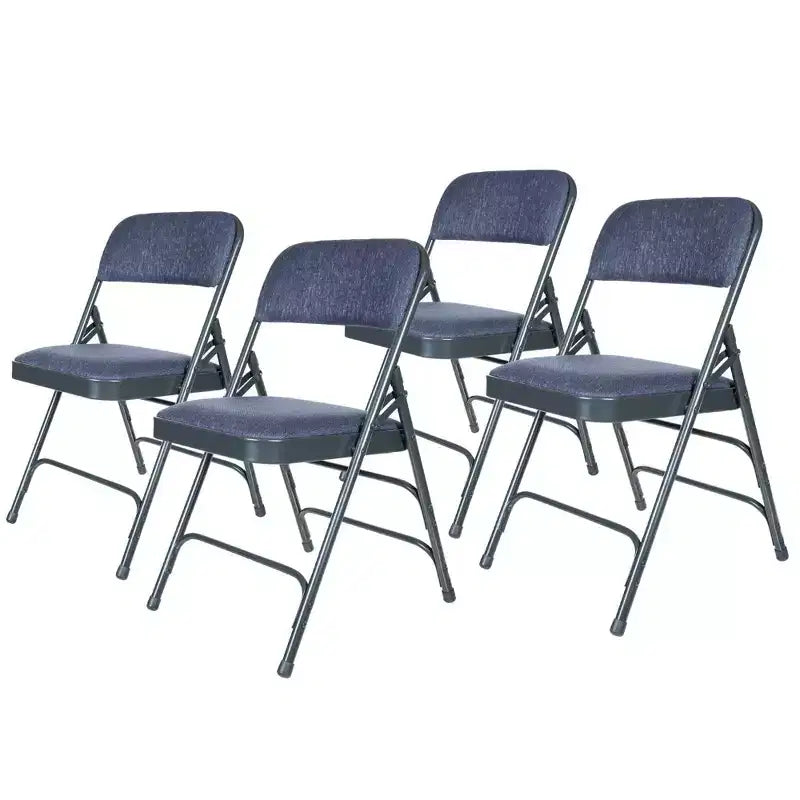 Lot de 4 Chaises Pliantes de Luxe Rembourrées en Tissu à Triple Support - Hampden Furnishings