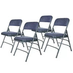 Lot de 4 Chaises Pliantes de Luxe Rembourrées en Tissu à Triple Support - Hampden Furnishings