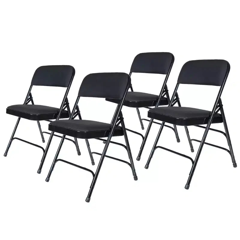 Lot de 4 Chaises Pliantes de Luxe Rembourrées en Tissu à Triple Support - Hampden Furnishings