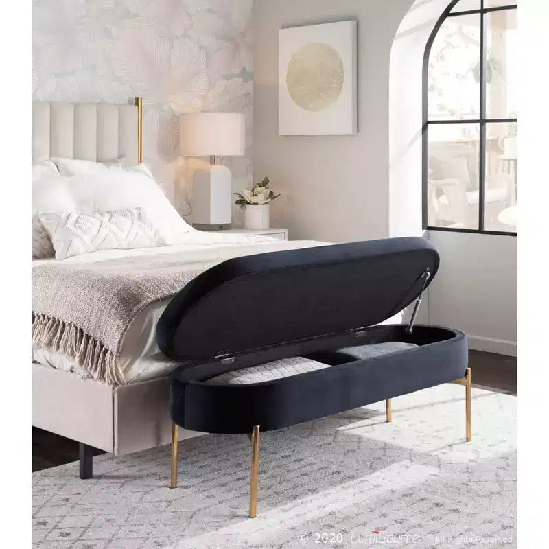 Banc de rangement capitonné contemporain Chloé 48 - LumiSource