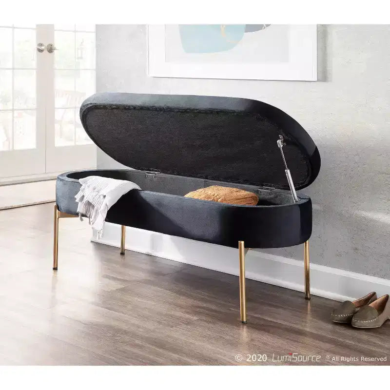 Banc de rangement capitonné contemporain Chloé 48 - LumiSource