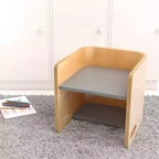 Chaise-cube multifonctionnelle pour tout-petits en bois courbé ECR4Kids, meuble Montessori
