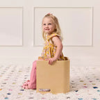 Chaise-cube multifonctionnelle pour tout-petits en bois courbé ECR4Kids, meuble Montessori