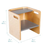 Chaise-cube multifonctionnelle pour tout-petits en bois courbé ECR4Kids, meuble Montessori