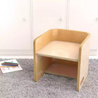 Chaise-cube multifonctionnelle pour tout-petits en bois courbé ECR4Kids, meuble Montessori