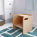 Chaise-cube multifonctionnelle pour tout-petits en bois courbé ECR4Kids, meuble Montessori