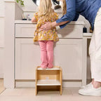 Chaise-cube multifonctionnelle pour tout-petits en bois courbé ECR4Kids, meuble Montessori