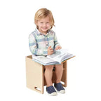 Chaise-cube multifonctionnelle pour tout-petits en bois courbé ECR4Kids, meuble Montessori